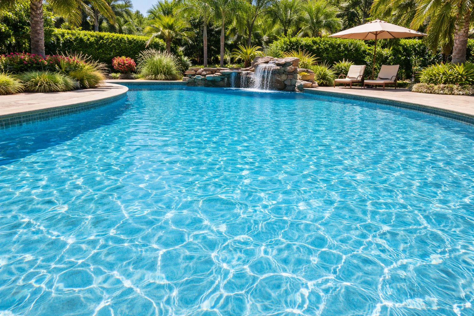 Crystal clear swimming pool